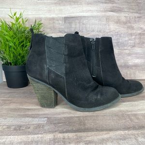 Mix No. 6 Black Suede Heel Booties - Size: 6